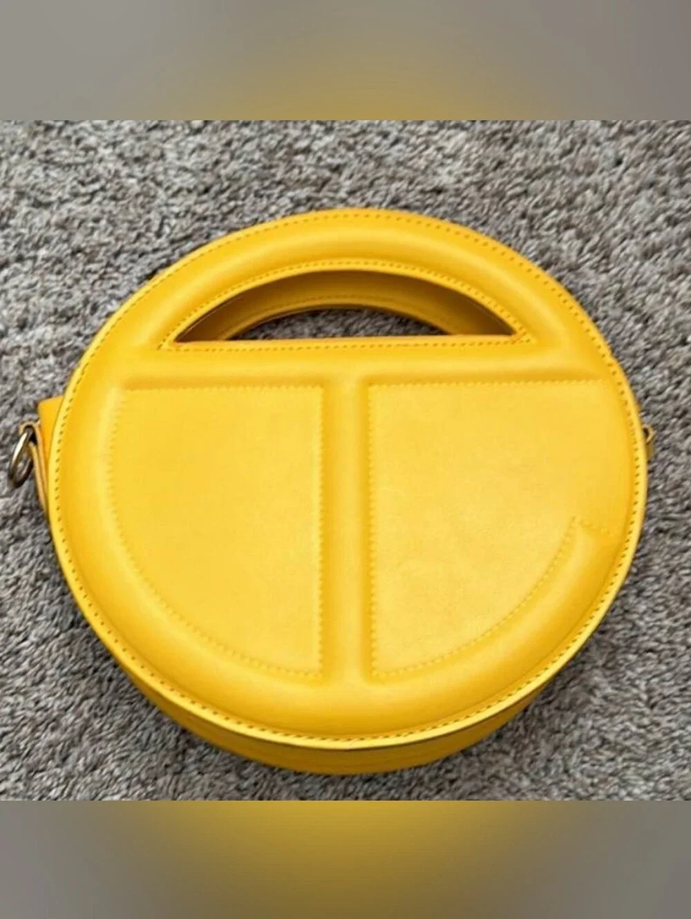 Telfar Round Yellow Handheld Crossbody Bag